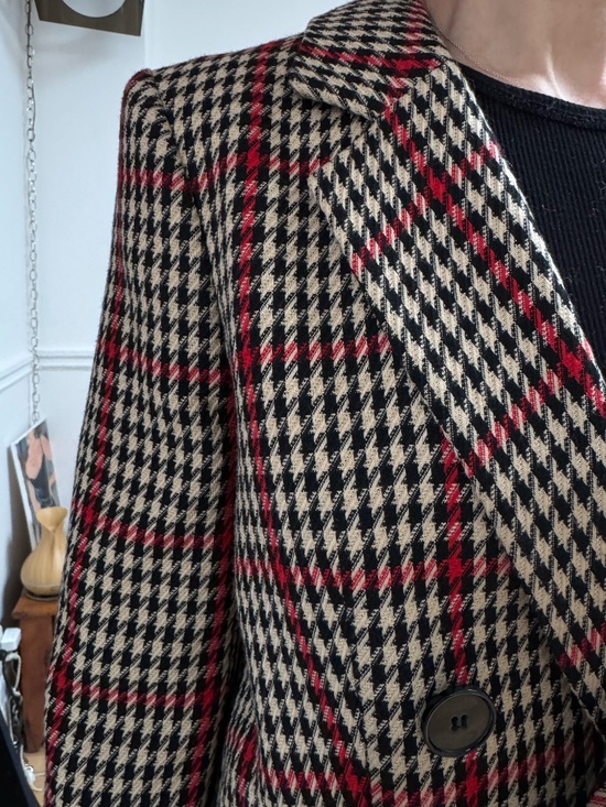 Checked Double-breasted blazer - Picture 2 of 10